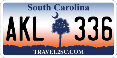 SC license plate AKL336