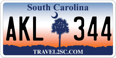SC license plate AKL344