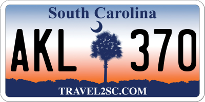 SC license plate AKL370