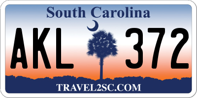 SC license plate AKL372
