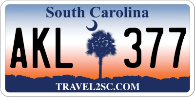 SC license plate AKL377