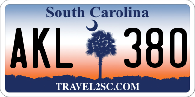 SC license plate AKL380