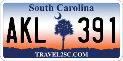 SC license plate AKL391