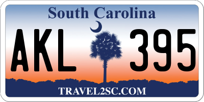 SC license plate AKL395