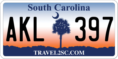 SC license plate AKL397