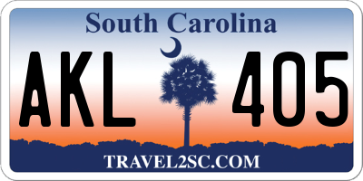 SC license plate AKL405