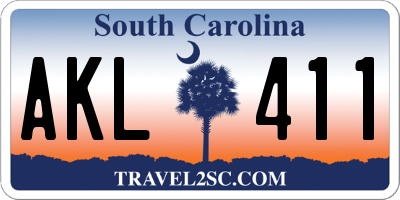SC license plate AKL411