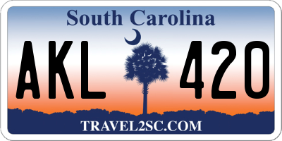 SC license plate AKL420