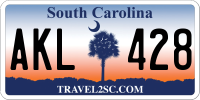 SC license plate AKL428