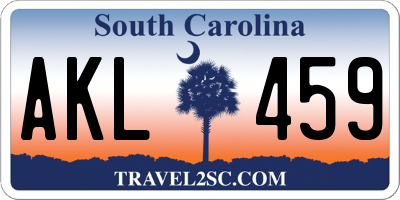 SC license plate AKL459