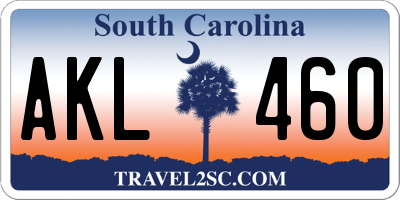 SC license plate AKL460