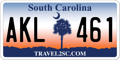SC license plate AKL461
