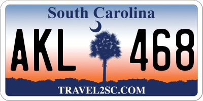 SC license plate AKL468