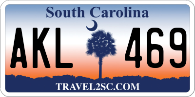 SC license plate AKL469