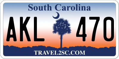 SC license plate AKL470