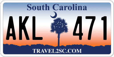 SC license plate AKL471