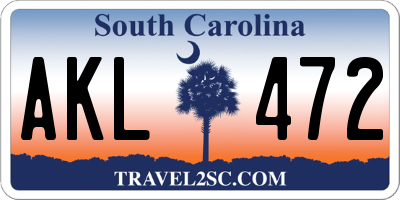 SC license plate AKL472