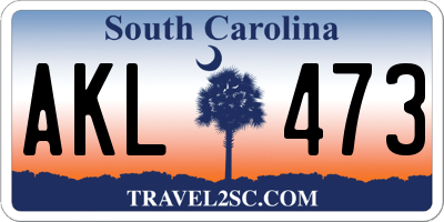 SC license plate AKL473