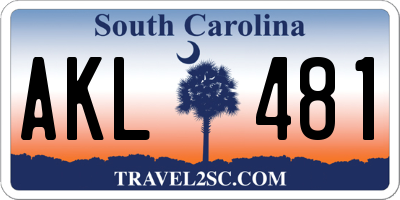 SC license plate AKL481