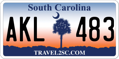 SC license plate AKL483