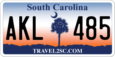 SC license plate AKL485