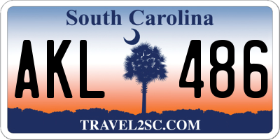 SC license plate AKL486