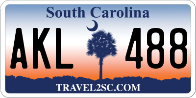 SC license plate AKL488