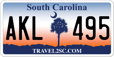 SC license plate AKL495