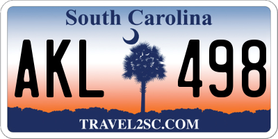 SC license plate AKL498