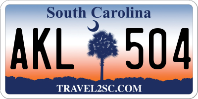 SC license plate AKL504