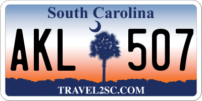 SC license plate AKL507