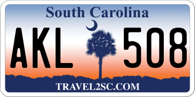 SC license plate AKL508