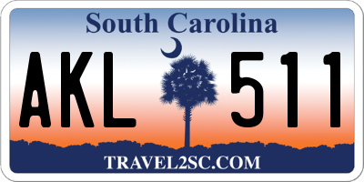SC license plate AKL511