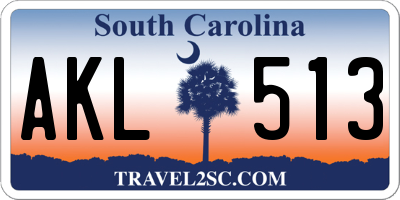 SC license plate AKL513