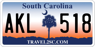 SC license plate AKL518