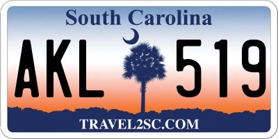SC license plate AKL519