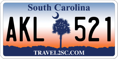 SC license plate AKL521