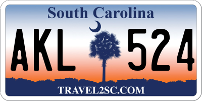 SC license plate AKL524