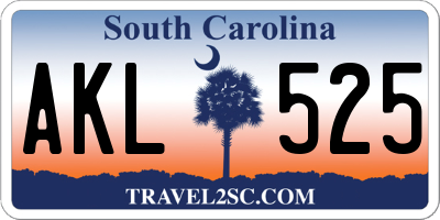 SC license plate AKL525