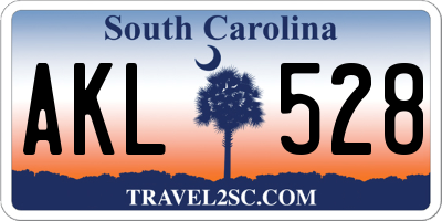 SC license plate AKL528