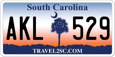 SC license plate AKL529