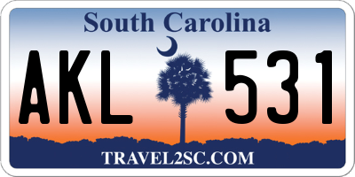 SC license plate AKL531