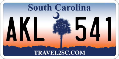 SC license plate AKL541