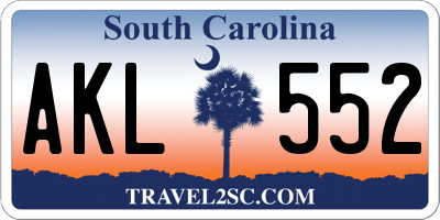 SC license plate AKL552