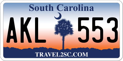 SC license plate AKL553