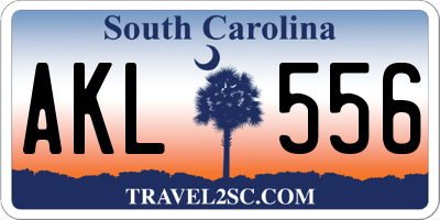 SC license plate AKL556