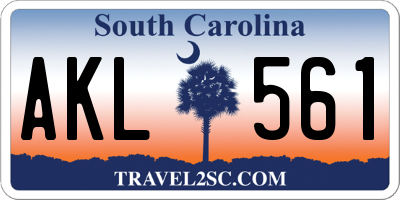 SC license plate AKL561