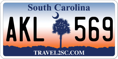SC license plate AKL569