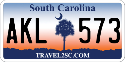 SC license plate AKL573