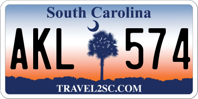 SC license plate AKL574